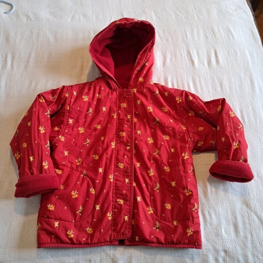 Gymboree girls medium (no size tag) Vintage Autumn Berries reversible jacket